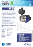 BIA-INOX45S2NXT - Stainless Steel Surface Mount Pump with nXt Controller 40m 0.45kW 240V