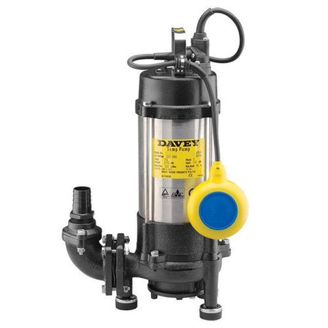 SUMP PUMP Grinder 1.2kW 240V 50Hz 1ph with auto float switch & seal sensor fitted